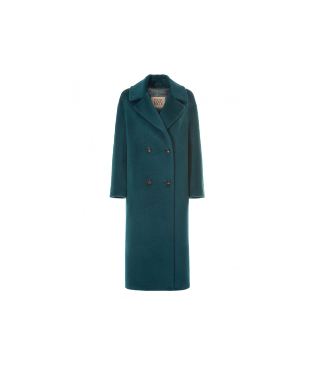 CINZIA ROCCA Long Double Breasted Coat in Alpaca and Wool