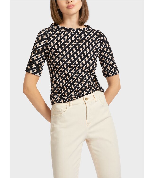 MARC CAIN T-shirt with Pepita Print