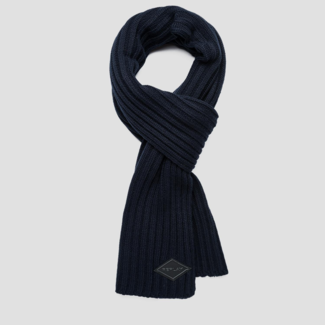 Solid-Coloured Ribbed Scarf