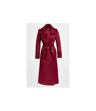 SENTALER Suri Alpaca Long Notched Collar Wrap Coat