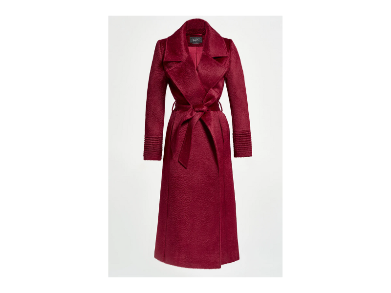 Suri Alpaca Long Notched Collar Wrap Coat