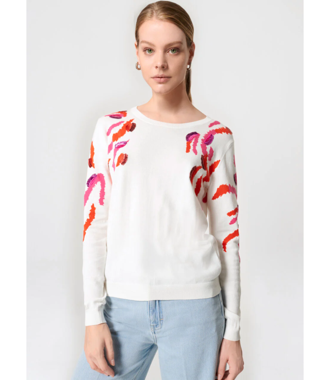 Sequin-Embroidered Sweater