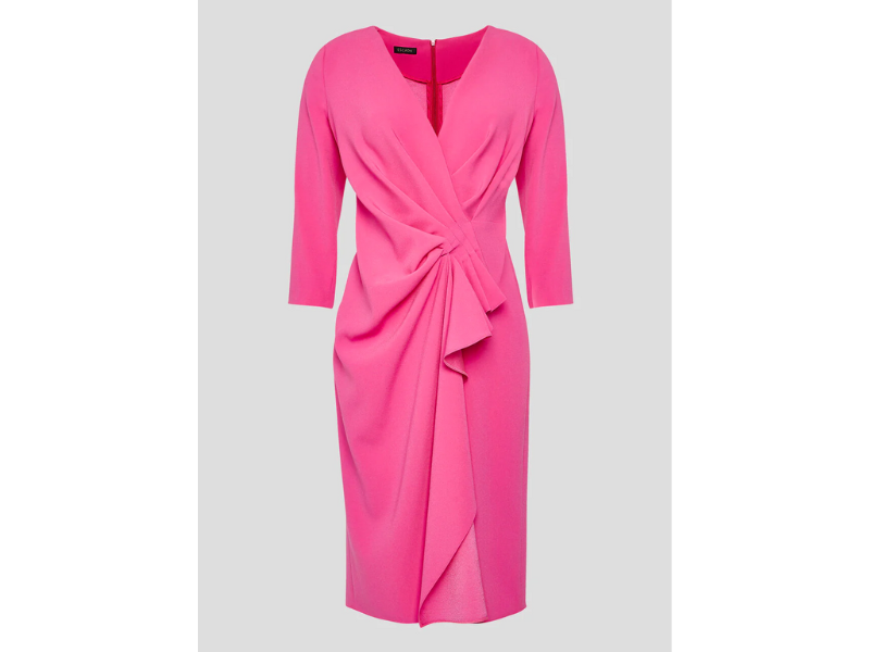 Crepe Draped Midi Dress