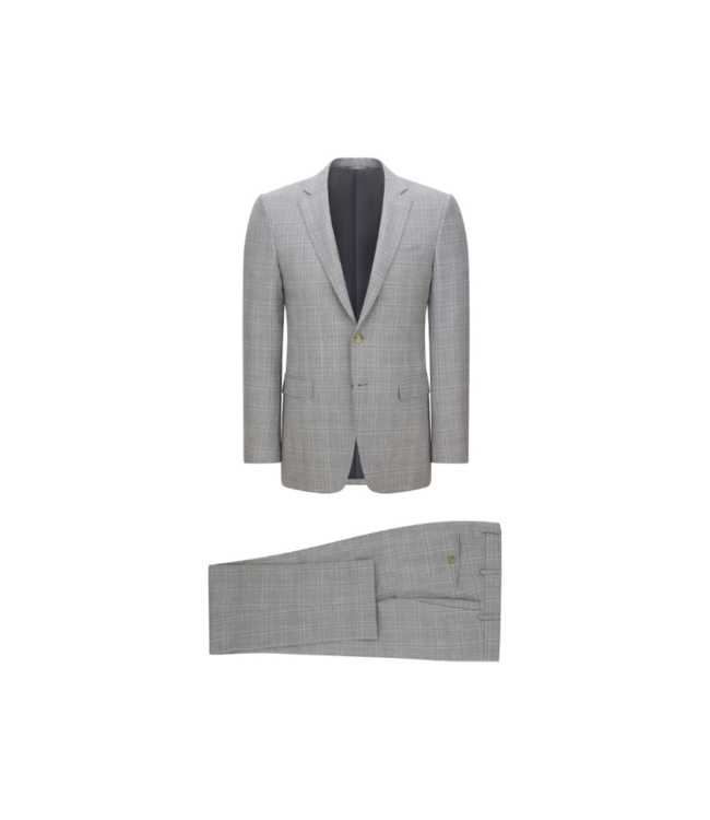 CANALI Light Grey Wool Silk and Linen Suit