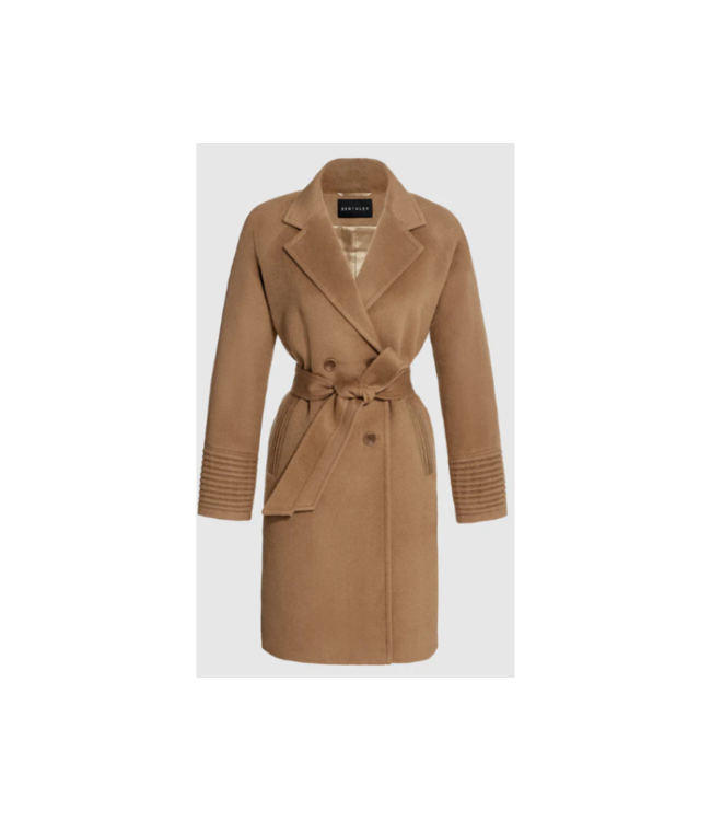 SENTALER Double Breasted Notched Collard Coat