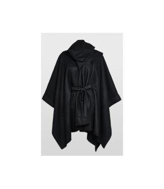 SENTALER Poncho With Shawl Collar And Belt