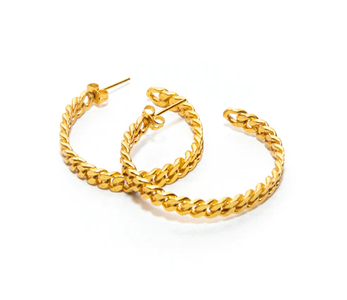 Jenna Large Chain Hoop Earrings