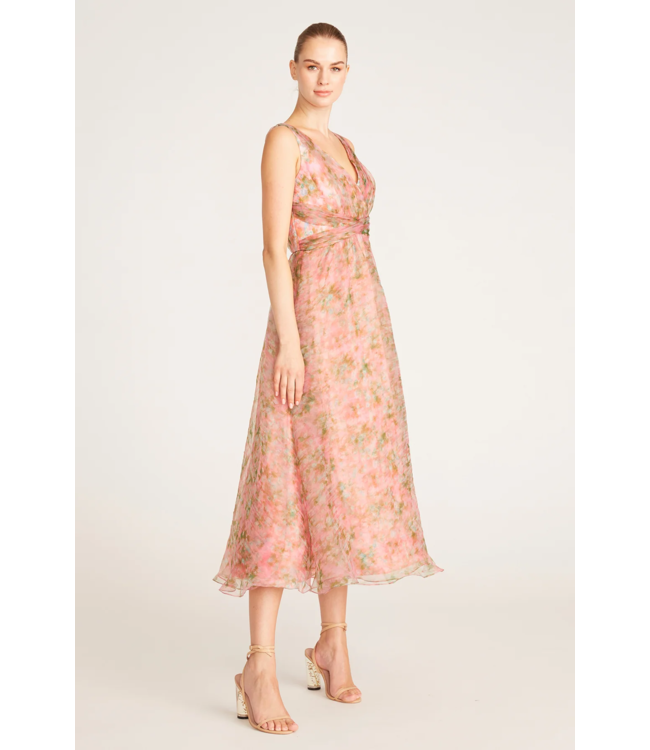 Theia Conner V-Neck Tea Length Dress