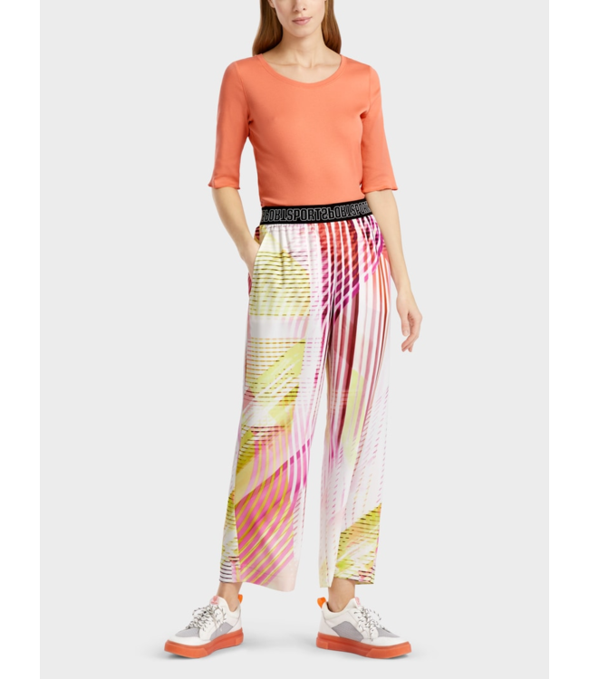 MARC CAIN Pantalon rayé coloré à la coupe décontractée