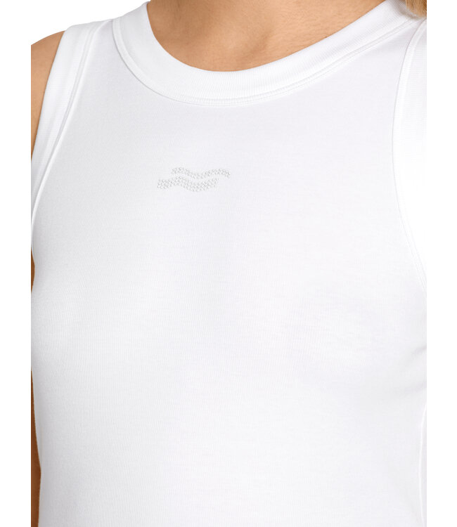 MARC CAIN Plain Color Tank Top with Rhinestone