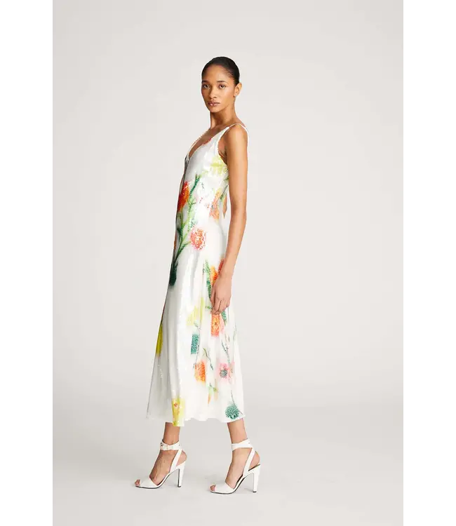 Halston Robe Caralyn en sequins floraux