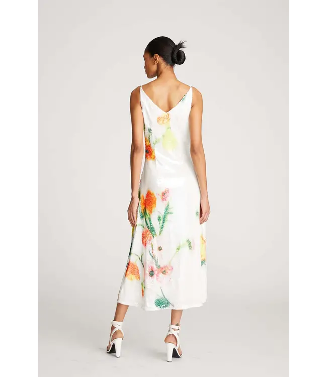 Halston Robe Caralyn en sequins floraux
