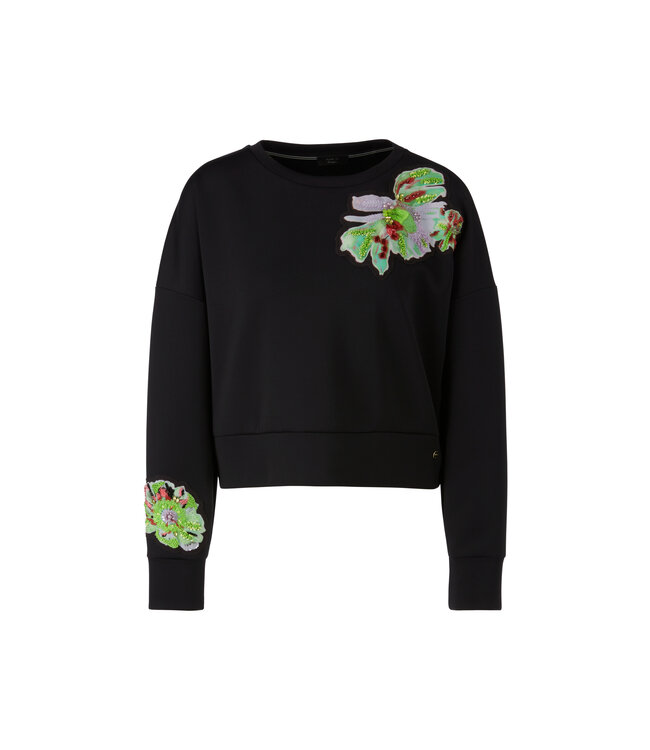 MARC CAIN Sweatshirt with Floral appliqué