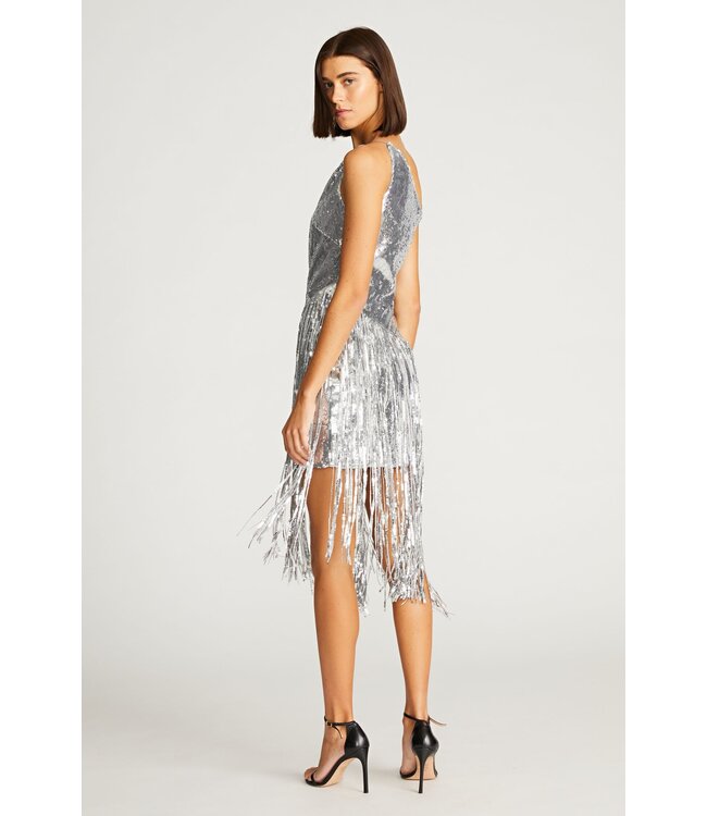 Halston Robe Tonya en paillettes à franges