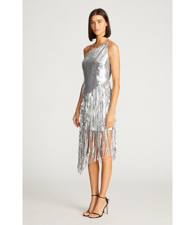 Halston Robe Tonya en paillettes à franges