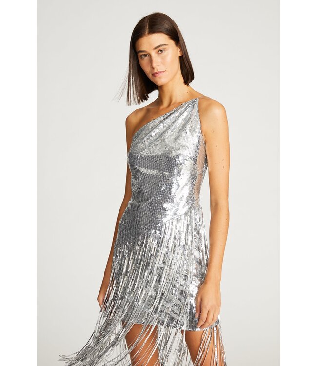 Halston Robe Tonya en paillettes à franges
