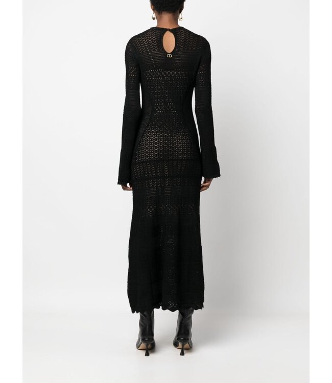 TWINSET Pointelle-Knit Midi Dress