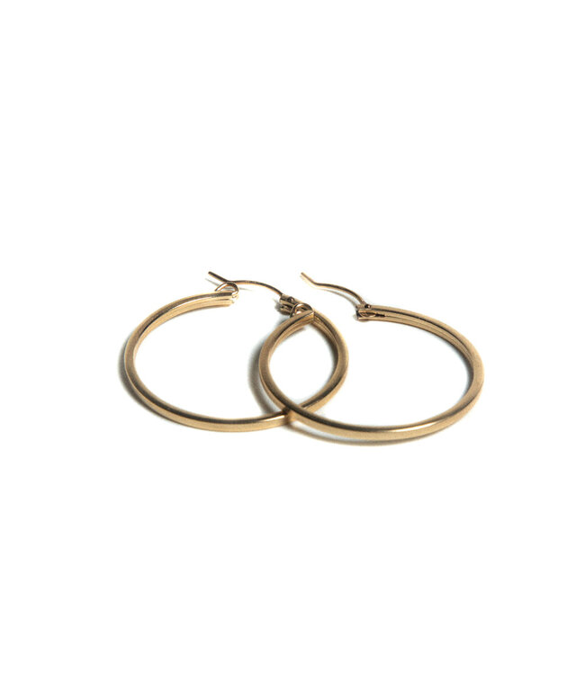 RM KANDY Gold Square Hoop Earrings
