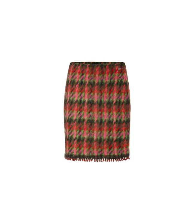 MARC CAIN Knit Skirt with Houndstooth Print