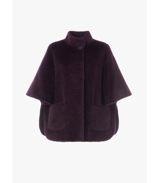 CINZIA ROCCA Purple Alpaca and Wool Cape with Patch Pockets