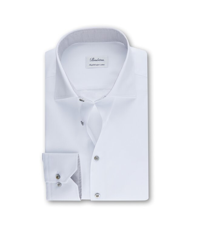 STENSTROMS White Contrast Shirt (Fitted Body)