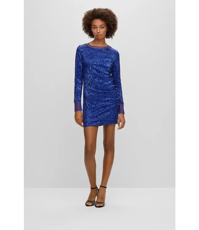 BOSS Slim-Fit Dress with Sequin Embellishments