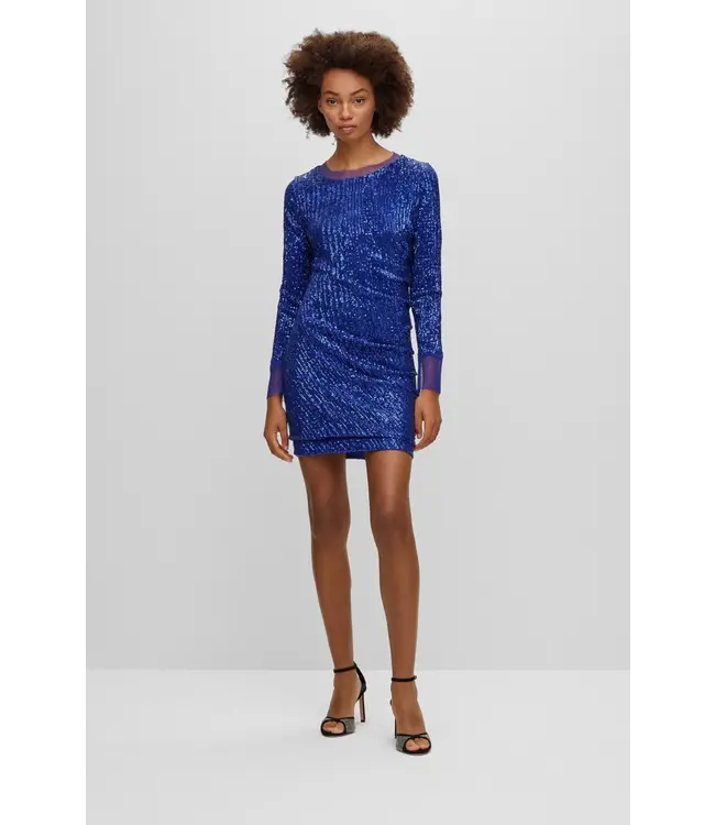 BOSS Slim-Fit Dress with Sequin Embellishments