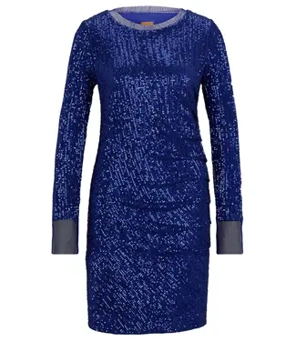 BOSS Slim-Fit Dress with Sequin Embellishments