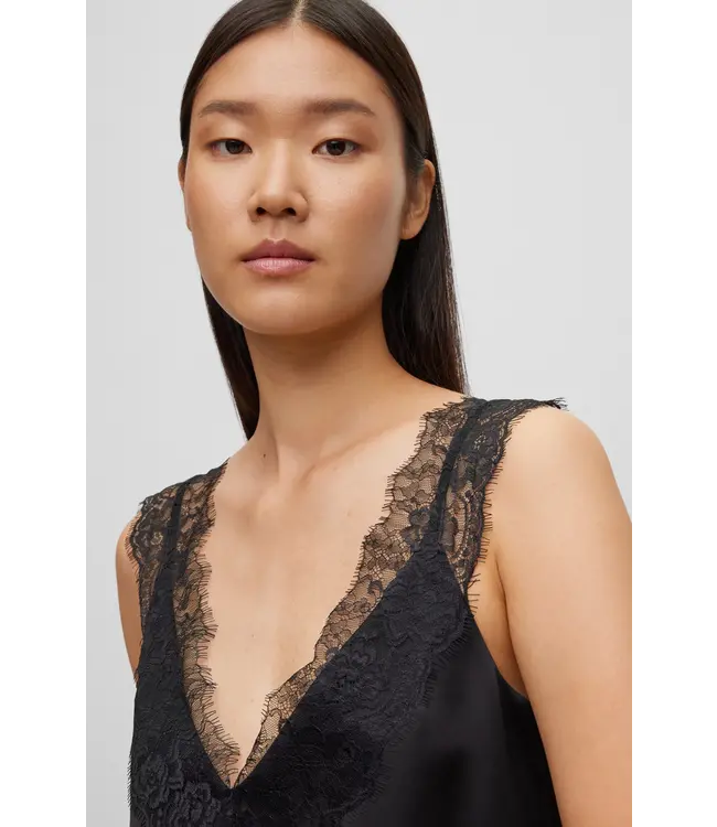 BOSS Sleeveless Belinga Top in Heavyweight Satin