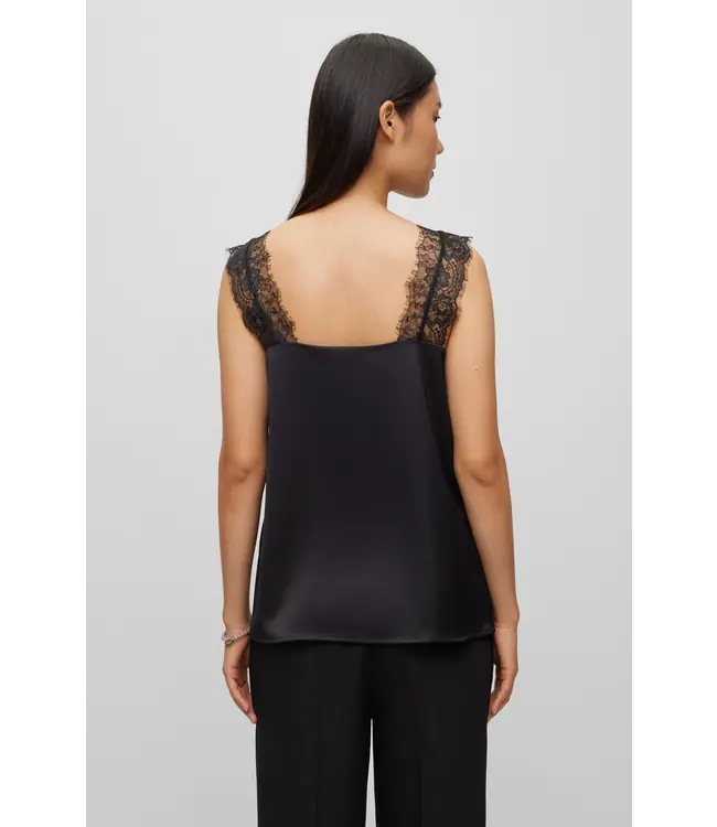 BOSS Sleeveless Belinga Top in Heavyweight Satin
