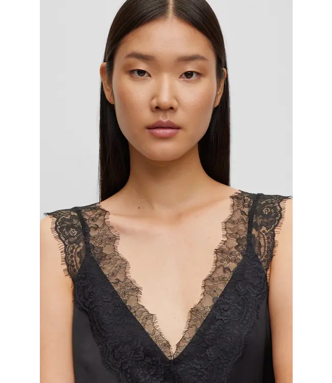 BOSS Sleeveless Belinga Top in Heavyweight Satin