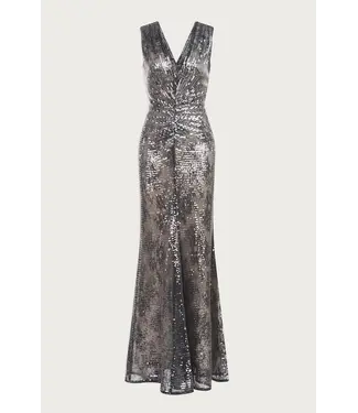 Halston LORETTA GOWN IN LACE SEQUIN