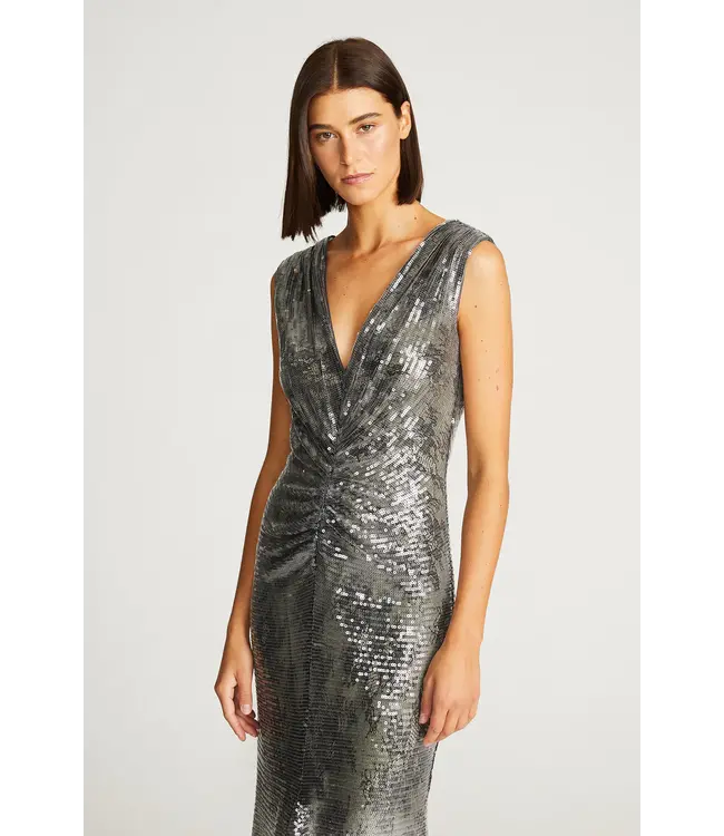 Halston ROBE LORETTA EN DENTELLE PAILLETÉE