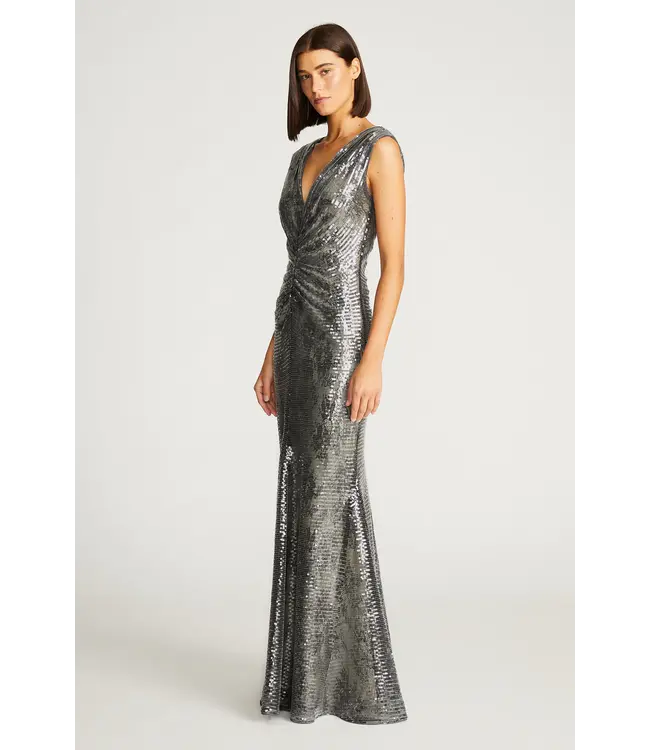 Halston ROBE LORETTA EN DENTELLE PAILLETÉE