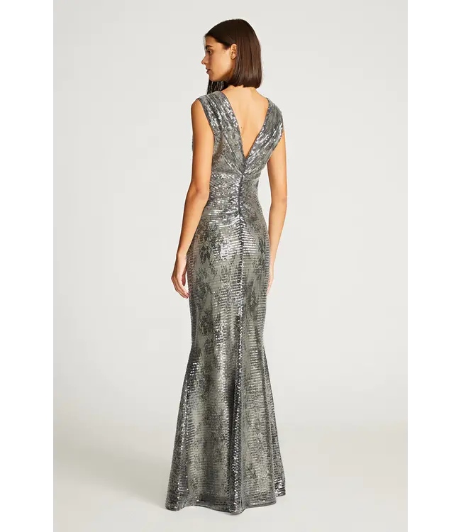 Halston ROBE LORETTA EN DENTELLE PAILLETÉE