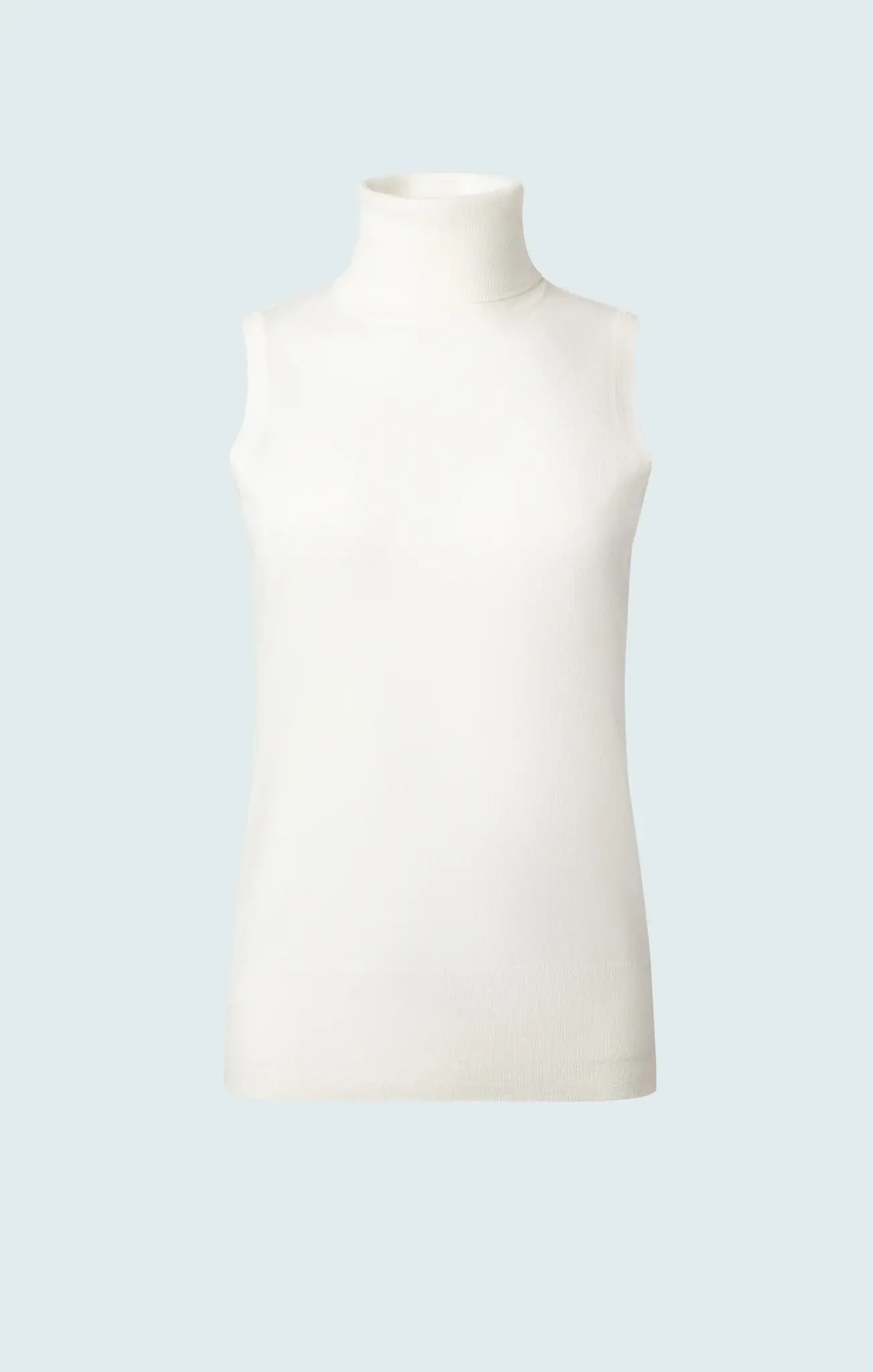 Merino Blend Sleeveless Turtleneck