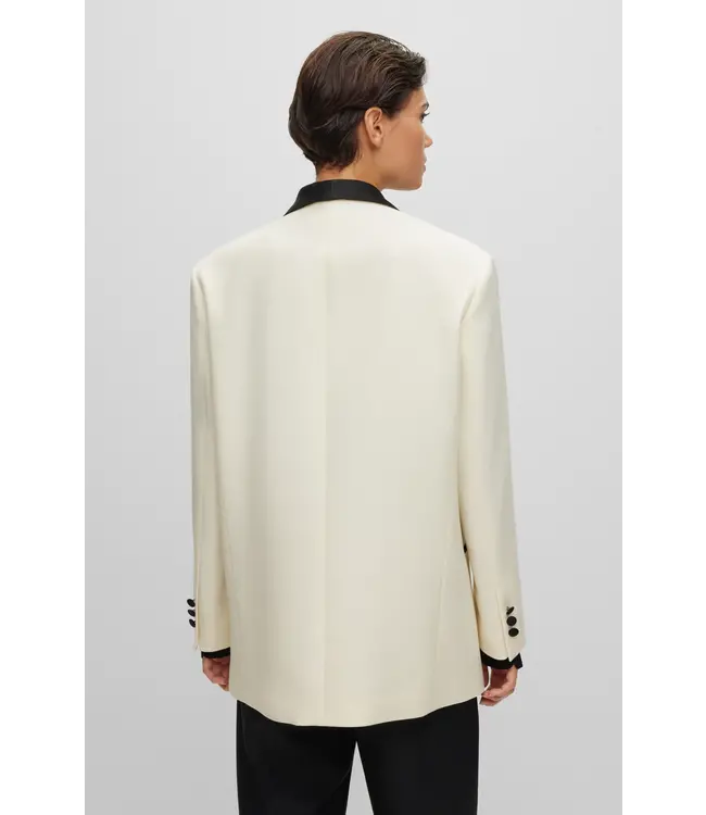 BOSS OVERSIZE-FIT JACKET IN WOOL TWILL WITH SHAWL LAPELS