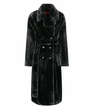 HUGO Fur Belted Coat