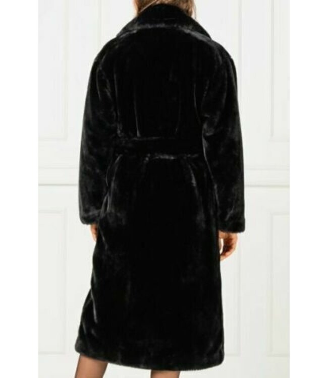 HUGO Manteau fourrure a ceinture