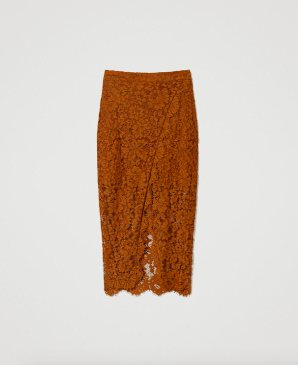 Midi macramé lace skirt