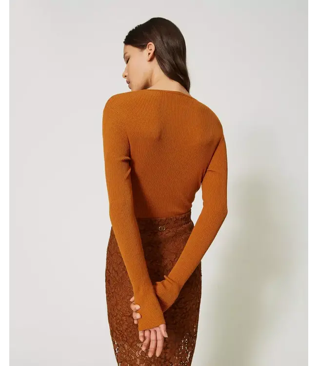 TWINSET Pull côtelé ajusté
