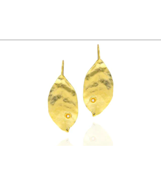 RM KANDY Gold Statement Leaf Earrings