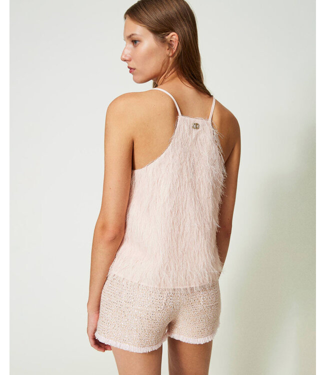 TWINSET Top avec des fils en forme de plumes