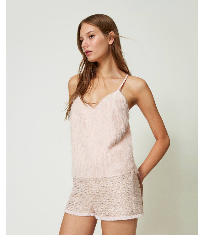 TWINSET Top with feather-like threads