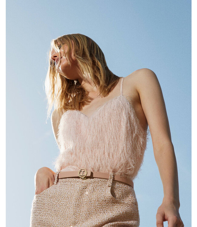 TWINSET Top avec des fils en forme de plumes