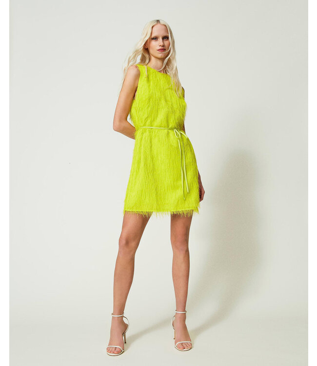 TWINSET Robe courte avec des fils de plumes