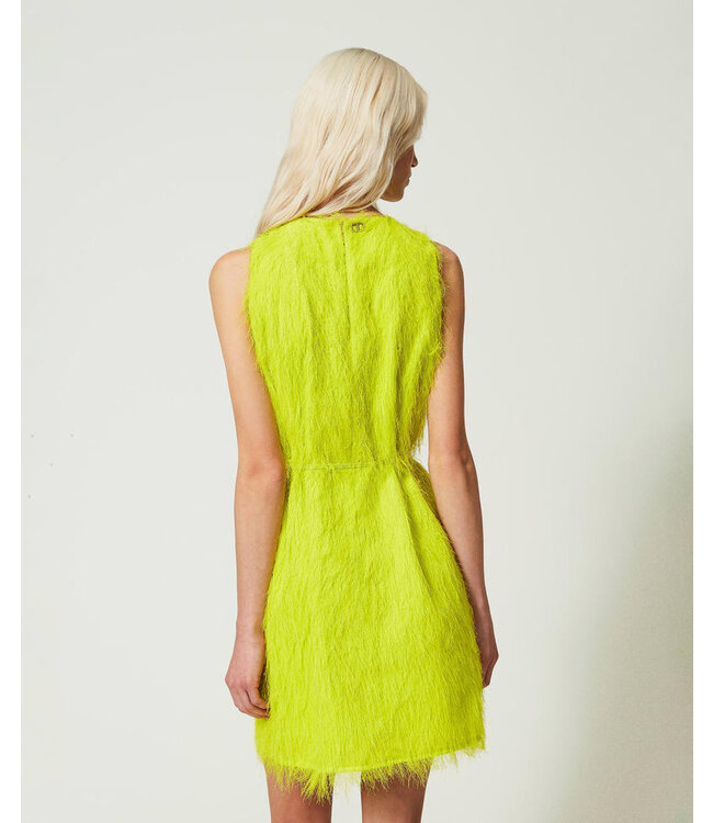 TWINSET Robe courte avec des fils de plumes
