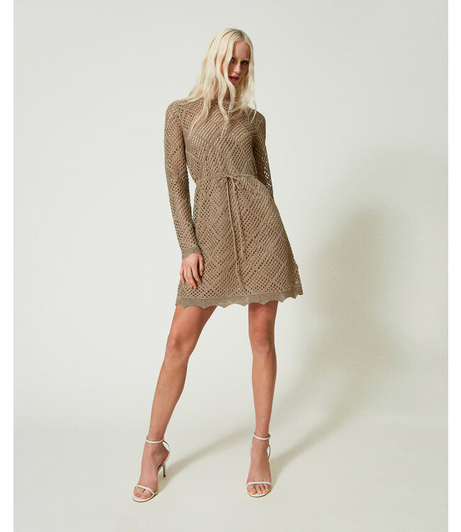 TWINSET Short lurex mesh dress