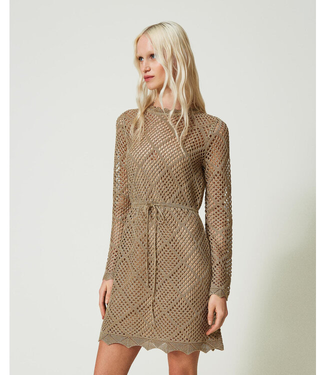 TWINSET Short lurex mesh dress