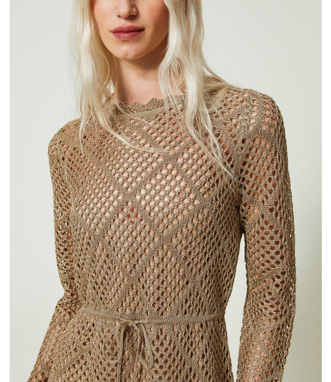 TWINSET Short lurex mesh dress